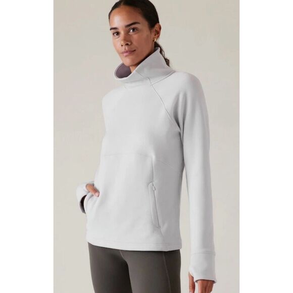 Athleta Women's Polartech Funnel Neck Pullover Sweatshirt Size Medium Color Soft - Picture 1 of 7